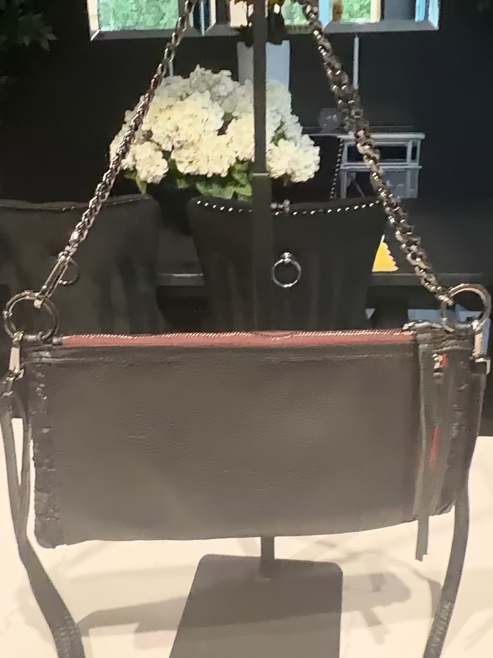 Hammitt Black Textured Clutch with Chain Strap - Picture 3 of 8